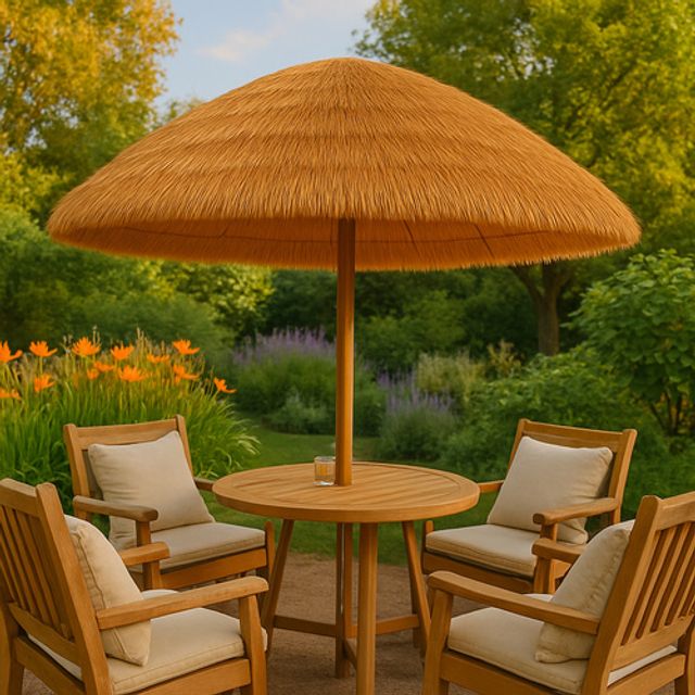Ομπρέλα Κήπου Ψάθινη Hawaiian 170 cm – Μπεζ 25326 Gardlov