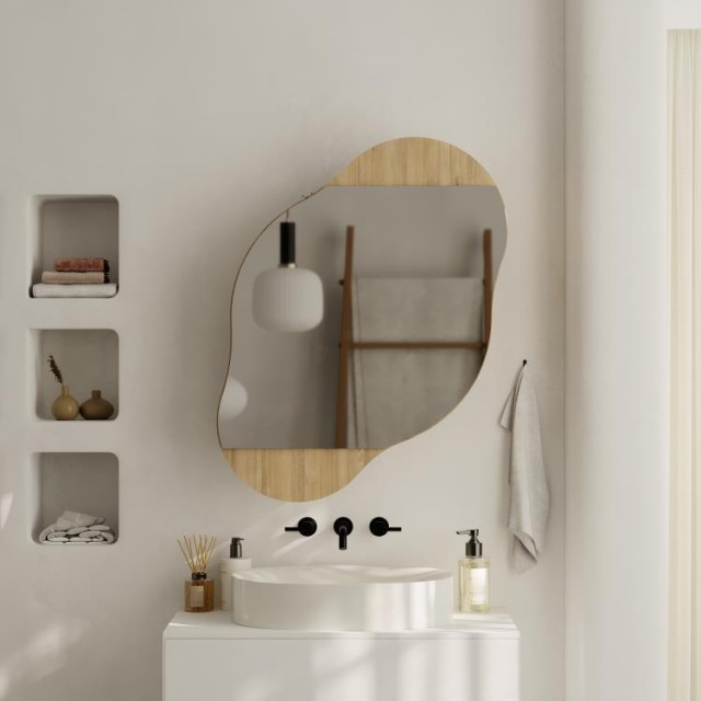 Shally Dogan Καθρέφτης Nuvola με Ράφια Εξοικονόμησης Χώρου 60x13x75εκ. σε Απόχρωση Δρυς Zaffiro 02001997