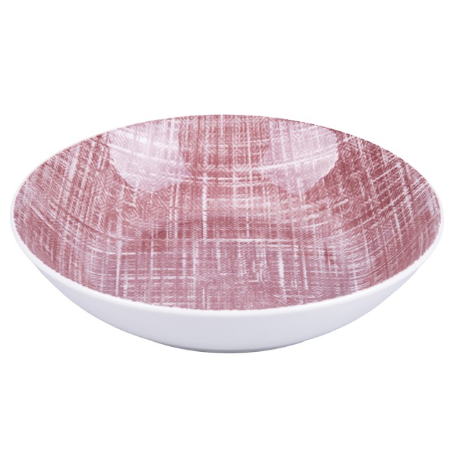 Villa DEste Σετ 6 τμχ  Βαθύ πιάτο από πορσελάνη σε βυσσινί υφή 5921904