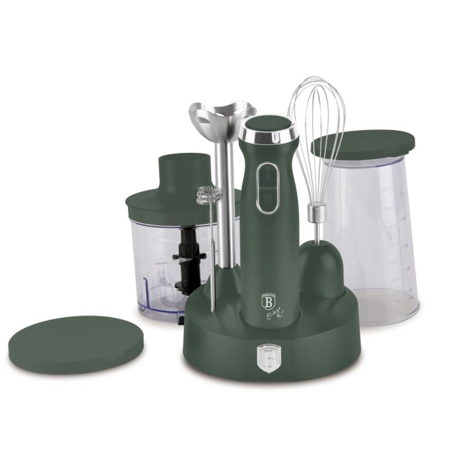 Berlinger Haus  Ραβδομπλέντερ Σετ 6 σε 1 800W  με Chopper & Αυγοδάρτη, Matte Green Collection LP-BH-264