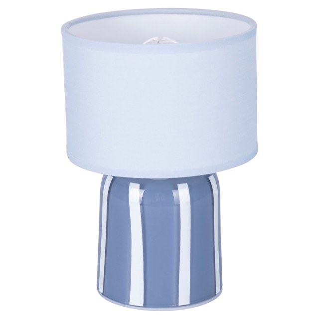 Villa DEste  Φορητή λάμπα LED με μπαταρία, ύψος 20 cm, βάση από γυαλί και καπέλο από ύφασμα Ocean 2188507