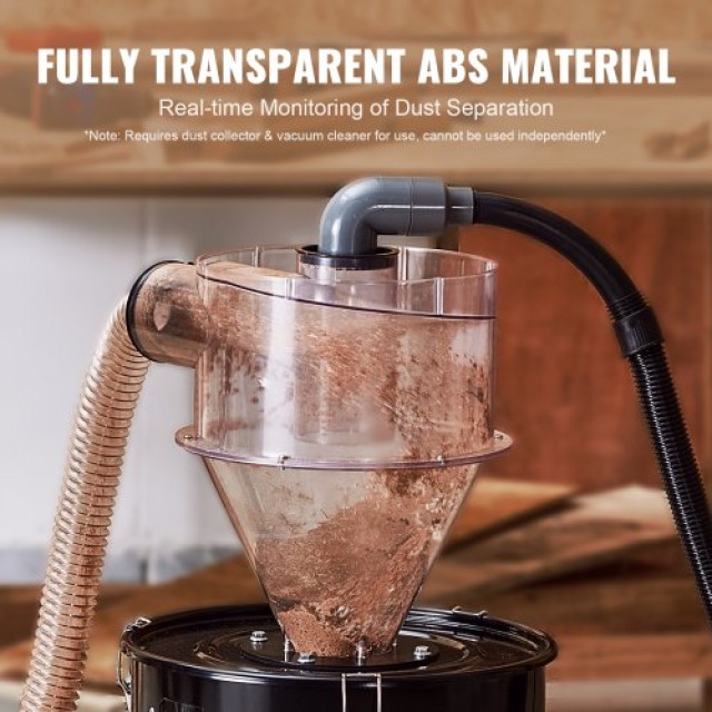 VEVOR Διαχωριστής Κυκλώνα Σκόνης με Δεξαμενή για Σκούπα 4 για Δεξαμενή 50L DTXFCCQTJZXBLCKLWV0