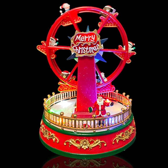 BAKAJI Χριστουγεννιάτικο Καρουζέλ Ρόδα Λούνα Παρκ Διακοσμητικό με Μουσική 02001555