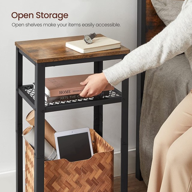 VASAGLE Βοηθητικό Μεταλλικό Ορθογώνιο Τραπεζάκι με 3 Ράφια 45 x 35 x 75 cm LET75BXV1