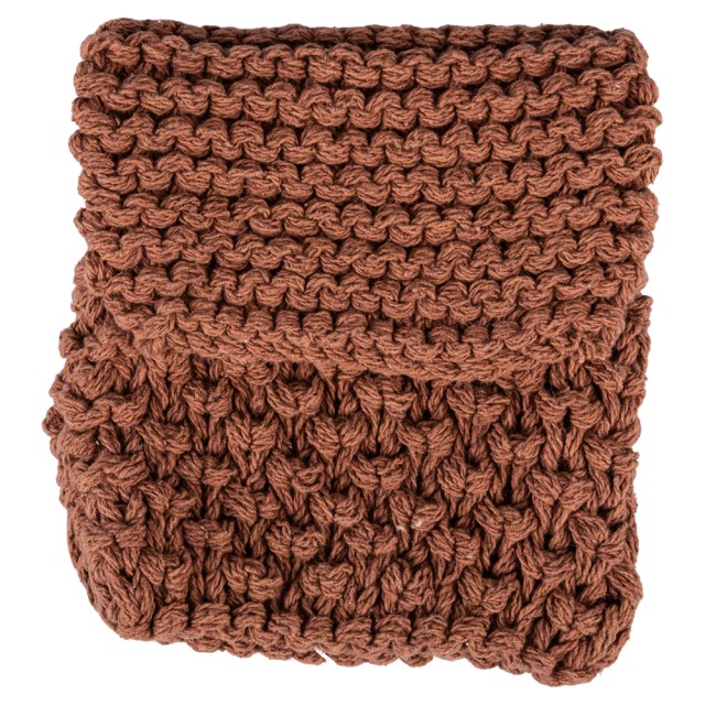 Villa dEste Home Θήκη Μαχαιροπήρουνων από Πλεκτό Βαμβάκι 13x25cm Mocha Mousse Μακραμέ 5919882