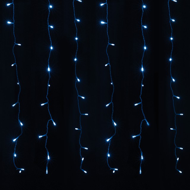 Kooper Τέντα 252 μπλε LED 21 λωρίδες 8 λειτουργίες φωτισμού για εξωτερική χρήση 350x70 cm Santas House by Kooper 5906353