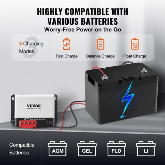 VEVOR 50A MPPT Ηλιακός Ρυθμιστής Φόρτισης με Bluetooth  DYTYNCDKZQNZL3OA4V9