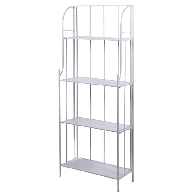 Galileo Ραφιέρα εξωτερικού χώρου 4 ραφιών 60 x 27 x 160 cm από σφυρήλατο σίδερο, πτυσσόμενη, λευκή Est 5918207