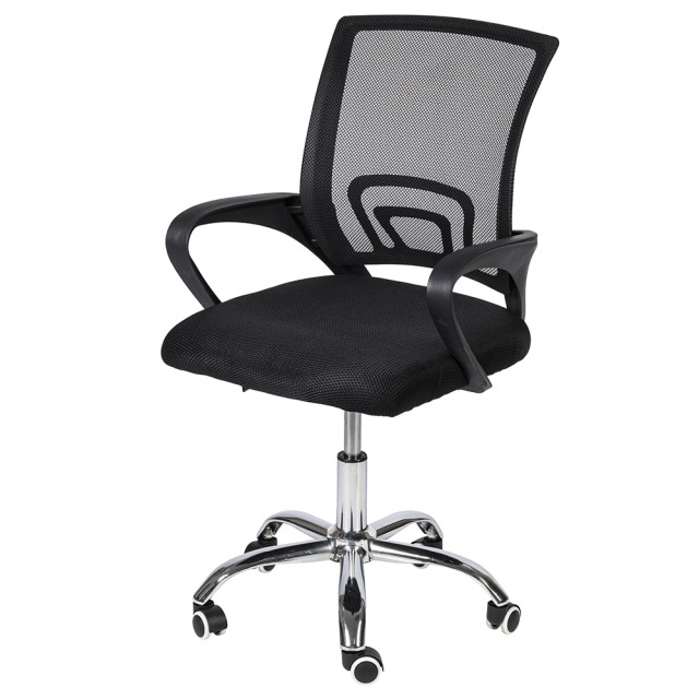 Galileo Καρέκλα γραφείου με ρόδες, διαπνέουσα πλάτη, ρυθμιζόμενο ύψος, μαύρη Deluxe 2188571