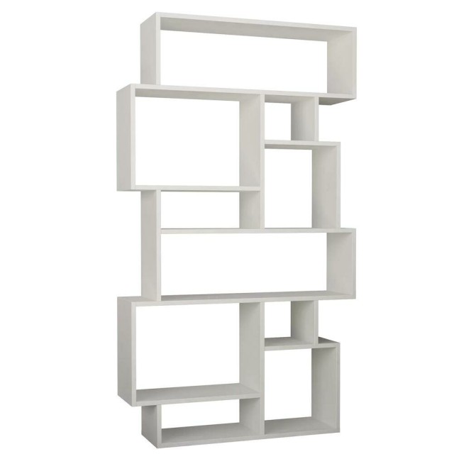 BAKAJI Μοντέρνα Βιβλιοθήκη 8 Ραφιών 168x96x25εκ Λευκή για Σπίτι ή Γραφείο 02813667