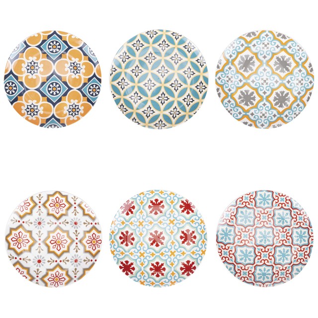 Villa DEste Σετ 6 τμχ  Πιάτο φρούτων από πορσελάνη με μεσογειακά διακοσμητικά Valladolid 5921461