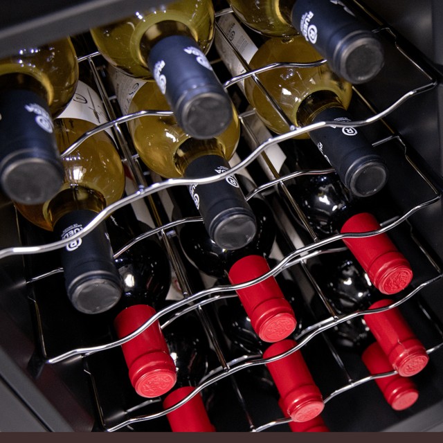 CECOTEC  Συντηρητής Κρασιών GrandSommelier 1550 CoolCrystal Bodega - Θερμοηλεκτρική Συντήρηση Κρασιών 15 Φιαλών με Ρυθμιζόμενη Θερμοκρασία και Εσωτερικό LED Φωτισμό  CEC-100135