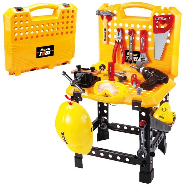 BAKAJI Μετατρέψιμο Πάγκος Εργαλείων Παιχνιδιών Για Παιδιά σε Βαλιτσάκι με Αξεσουάρ 02839781