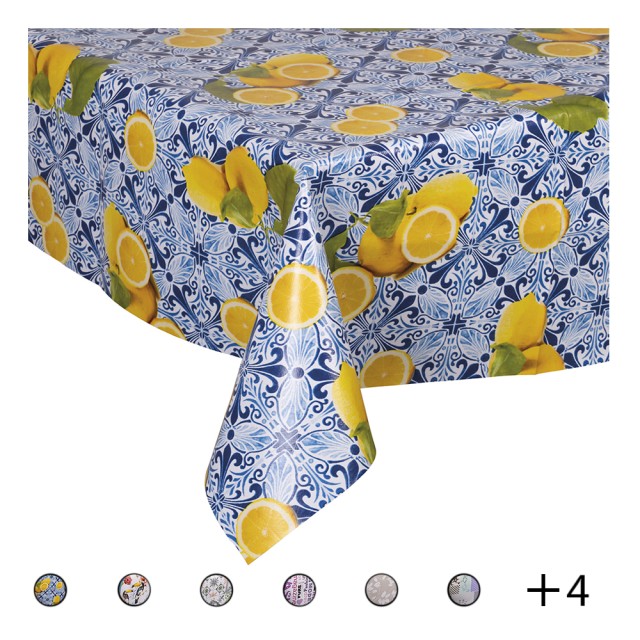 Galileo Στρογγυλό πλαστικοποιημένο τραπεζομάντηλο προστασίας τραπεζιού 160 εκ από πολυεστέρα και PVC για 10 θέσεις Sibilla 5918152 Τυχαία Επιλογή Χρωμάτων