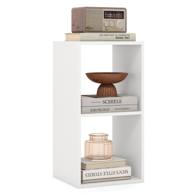 Costway Μοντέρνα και Κομψή Βιβλιοθήκη Διπλού Ανοιχτού Σχεδιασμού με Ρυθμιζόμενη Αποθήκευση και Σταθερή Κατασκευή CB10766WH