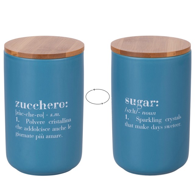 Villa DEste  Βάζο ζάχαρης 1000 ml από κεραμικό με καπάκι από μπαμπού Victionary 5921883