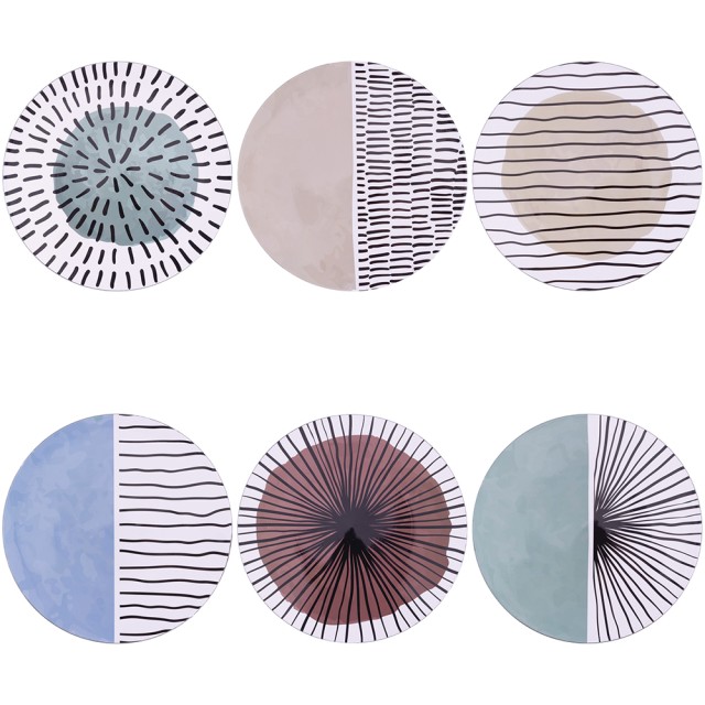 Villa DEste Σετ 6τμχ Πιάτο βάσης 33 εκ από πλαστικό PP Venice Lido Modern 5916300