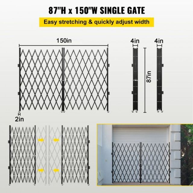 Πτυσσόμενη Πόρτα Ασφαλείας VEVOR 6.5x12 με Κλειδιά SSFDMSM2X3.66M001V0