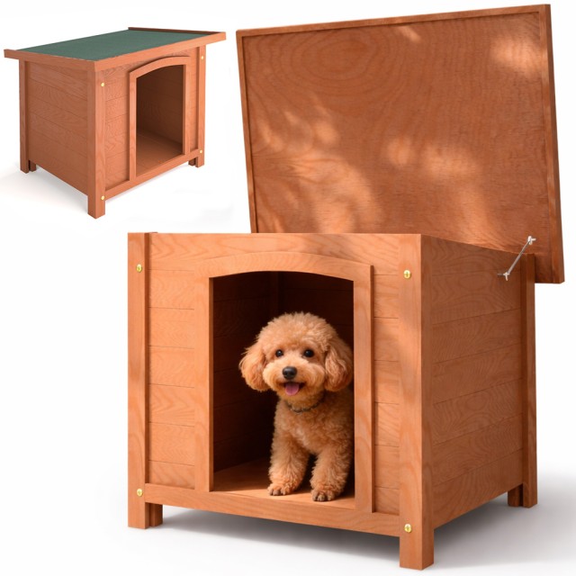 BAKAJI Ξύλινο Εξωτερικό Σπιτάκι για Κατοικίδια με Ανοιγόμενη Σκεπή 66 x 53 x 54 cm 02001887