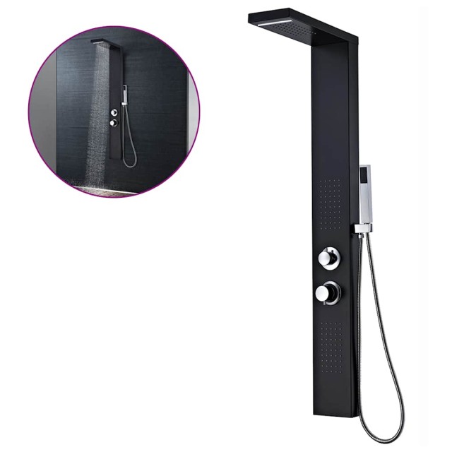 vidaXL Σύστημα Ντουζιέρας Πάνελ από Αλουμίνιο σε Ματ Μαύρο Χρώμα 142373