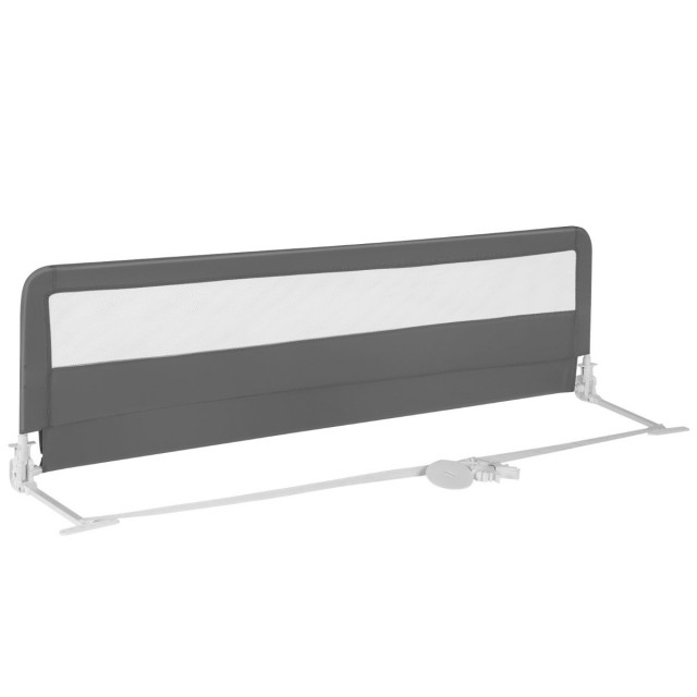 Costway  Πτυσσόμενο Κάγκελο Κρεβατιού 180 cm με Ζώνες Ασφαλείας Αναδιπλούμενο Γκρι BS10045GR