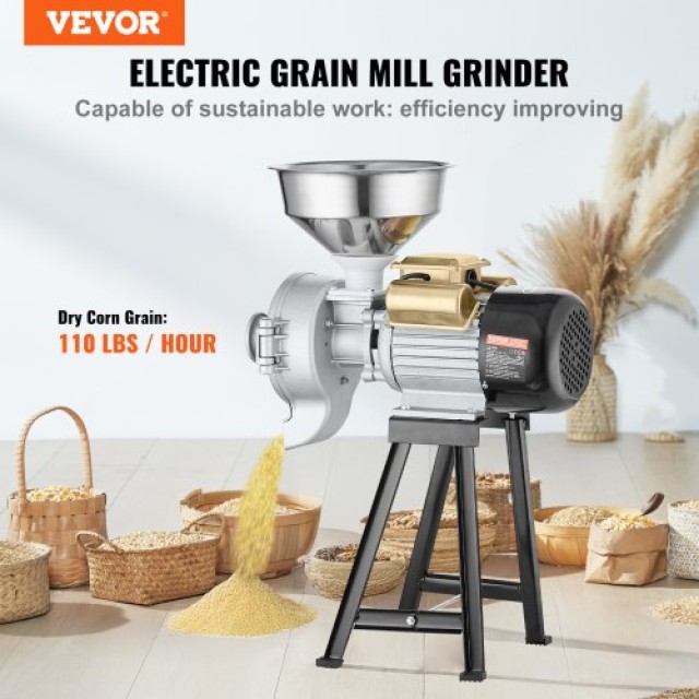 Ηλεκτρικός Μύλος Δημητριακών 3000W VEVOR για Υγρή & Ξηρή Άλεση DDMPSGWYMJLJOM53QV2