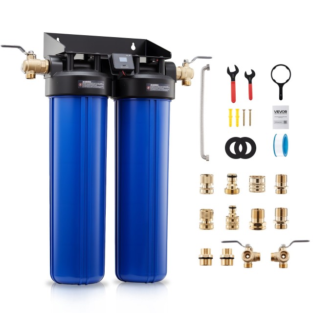 VEVOR Σύστημα Απιονισμένου Νερού για Πλύσιμο Αυτοκινήτου με 2 x 4L Ρητίνη, Βαλβίδα Παράκαμψης & Μετρητή TDS QLZXCXTZJGZSCX74A001V9