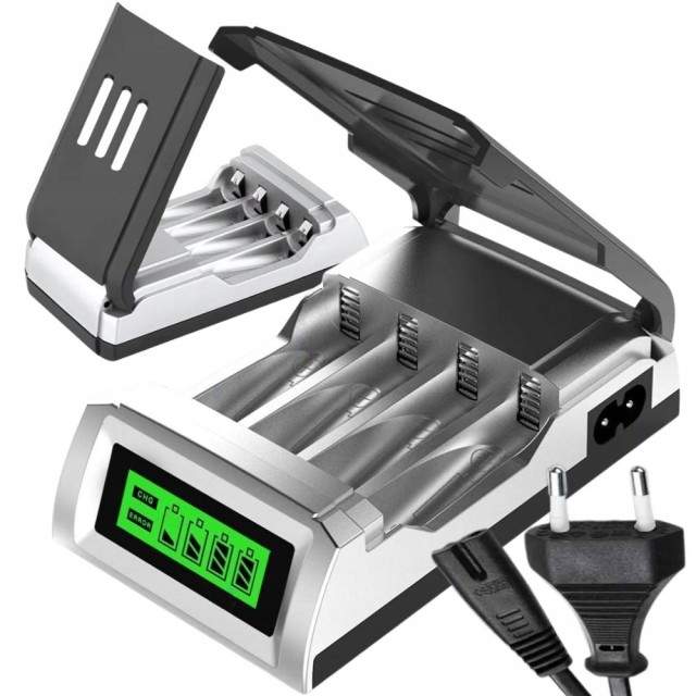 Verk Group Αυτόματος Φορτιστής Μπαταριών AA & AAA με Οθόνη LCD  5907451374917