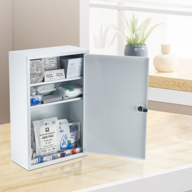 VEVOR Ντουλάπι Πρώτων Βοηθειών 3 Ραφιών 1000 Τεμαχίων Τοίχου Μεταλλικό JJJJS1250JZYO3RBU001V0