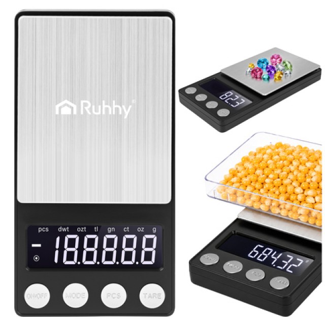Ruhhy Ηλεκτρονική Ζυγαριά Ακριβείας 500g / 0,01g 27932