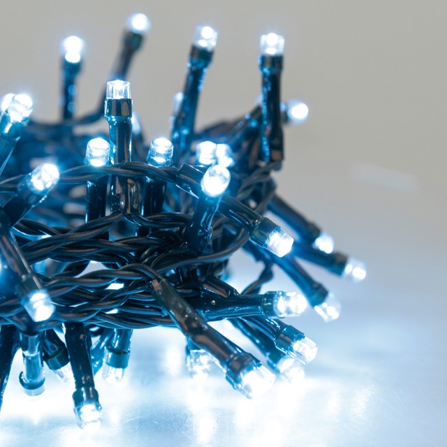 Kooper Καλώδιο 100 LED ψυχρό λευκό 45 μ, για εξωτερική χρήση, 8 λειτουργίες φωτισμού, Santas House by Kooper 5906372