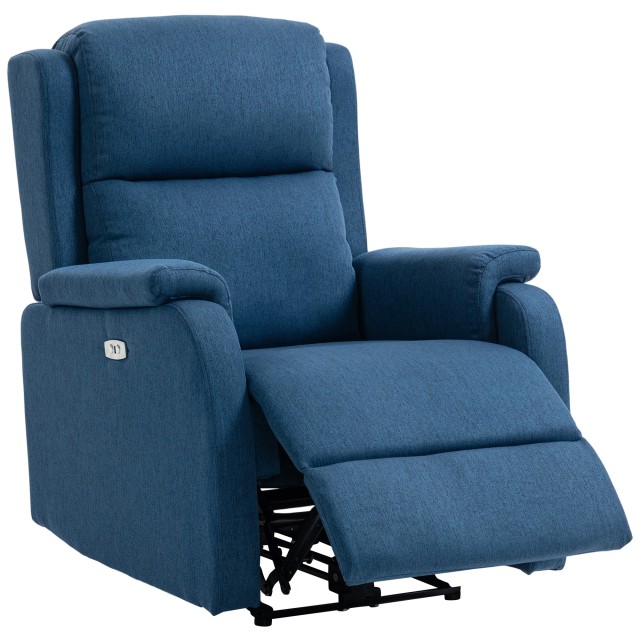 HOMCOM Ηλεκτρική Ανακλινόμενη Πολυθρόνα με Υποπόδιο από Υλικό με Όψη Λινού, 79x90x106 cm, Σκούρο Γκρι 833-844V91BU