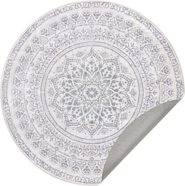 SONGMICS Στρογγυλό Γκρι Boho Χαλί 120x120cm TAR051G01