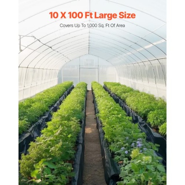 VEVOR Πλαστικό Φύλλο 6Mil 10x100 FT Βαρέως Τύπου Πολυαιθυλένιο Μαύρο SLM10FT100FT75M0GV0