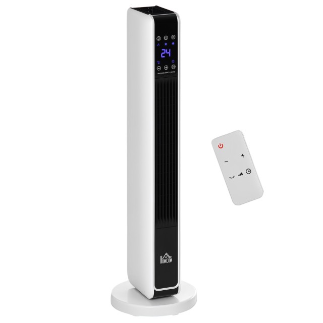 HOMCOM Ηλεκτρικός Κεραμικός Θερμαντήρας 2200W με 3 Λειτουργίες, Χρονοδιακόπτη 8 Ωρών, Τηλεχειριστήριο, LED Πάνελ, Λευκό 820-249V90