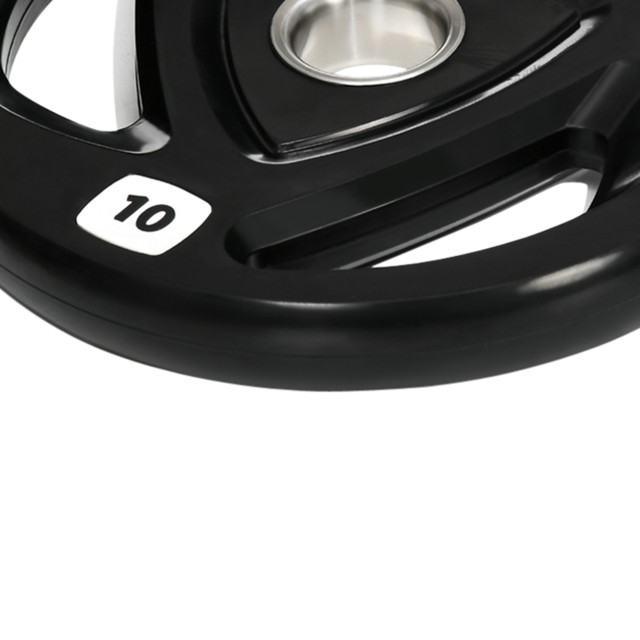 SPORTNOW Σετ 2 δίσκων βάρους 10 κιλών από ατσάλι με επίστρωση καουτσούκ για μπάρα A91-254V03BK