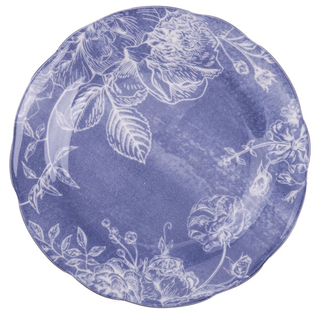 Villa DEste  Σετ πιάτων 18 τεμαχίων πορσελάνης για 6 άτομα με λουλουδάτο σχέδιο λιλά Fleurette 5922188