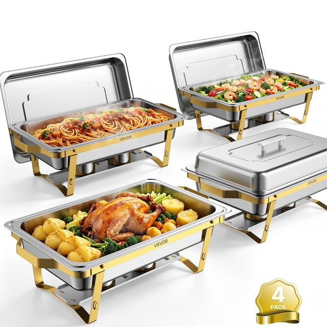 VEVOR Σετ 4 Θερμαντήρες Buffet από Ανοξείδωτο Ατσάλι 8,5L ZFXCLBXGGQCCSU2EX001V0
