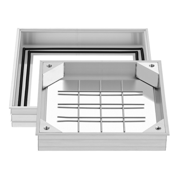 VEVOR Καπάκι Φρεατίου με Κάσα, 300 x 300mm Αθέατο Χωνευτό Κάλυμμα Ελέγχου Αποχέτευσης Αλουμινίου για Δρόμους, Κήπους, Βεράντες JGJKJQRSJGJK8J7J6001V0