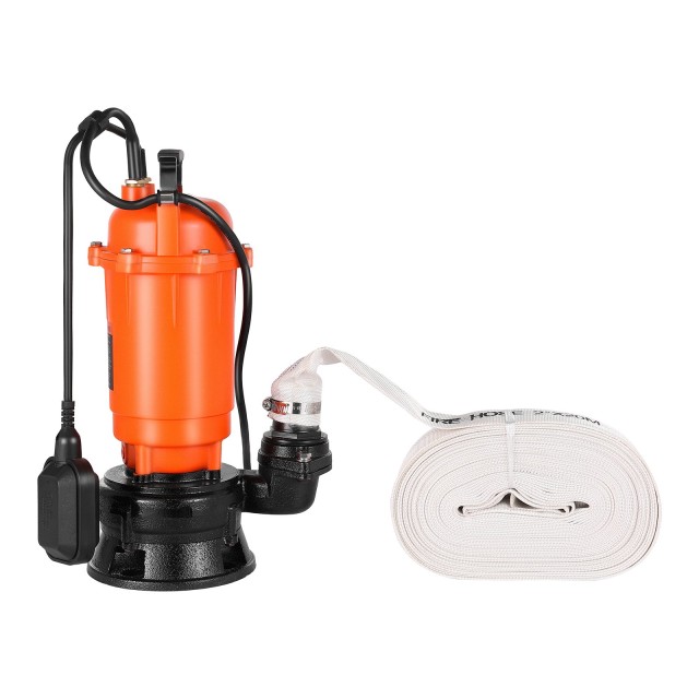 VEVOR 1500W Αντλία Υποβρύχιων Απορριμμάτων, Μέγιστη Ροή 21,000 L/H, Μέγιστο Ύψος Αντλήσεως 18M, Κατάλληλη για Βρώμικο & Καθαρό Νερό QSWNBZT1500WTRW4D001V2
