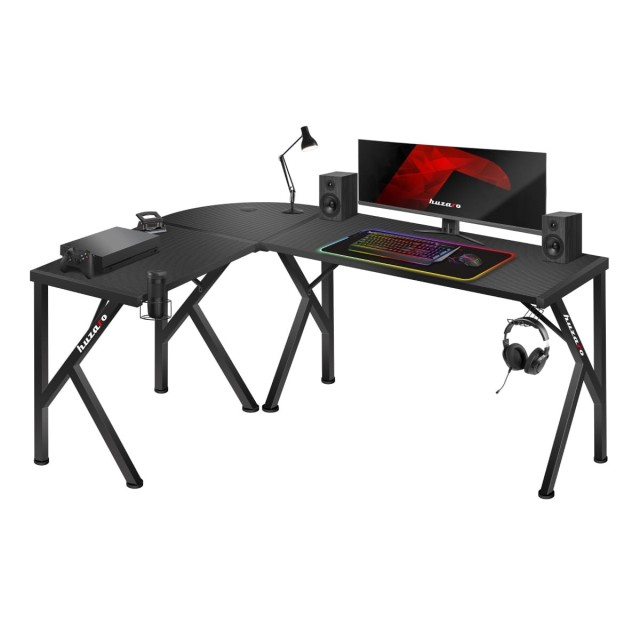 Huzaro Γωνιακό Γραφείο Gaming 154 x 117 cm Huzaro Hero 6.3 Μαύρο    5903796010169