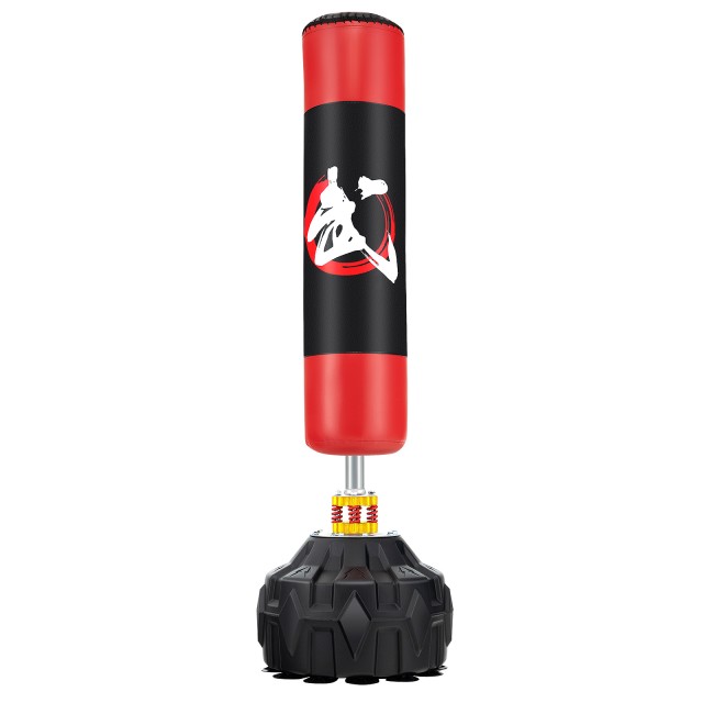 Costway 178 εκ Ελεύθερα Στεκόμενος Σάκος Πυγμαχίας με Γεμιζόμενη Βεντούζα MMA Kickboxing Σάκος Προπόνησης SP38156+