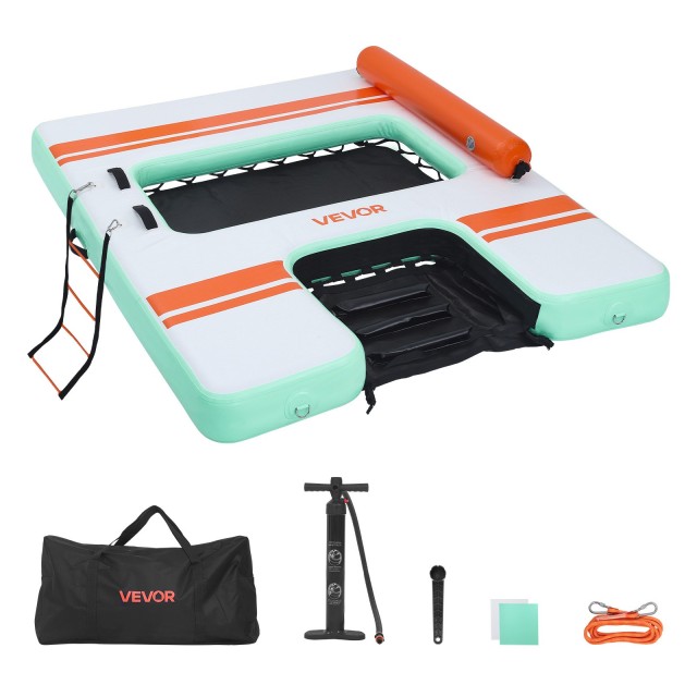 VEVOR Φουσκωτή Πλωτή Πλατφόρμα 2,44 x 1,83 μ. με Αντιολισθητική Επιφάνεια, Τσάντα Μεταφοράς & Αποσπώμενη Σκάλα CQFTZFX86FTWXA7VX001V0