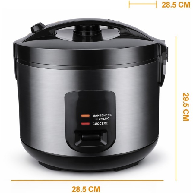 BAKAJI Συμπαγής Ηλεκτρική Μαγειρική Συσκευή Ρυζιού 4L με Αυτόματο, Υγιεινό και Γρήγορο Μαγείρεμα 700W 02001689