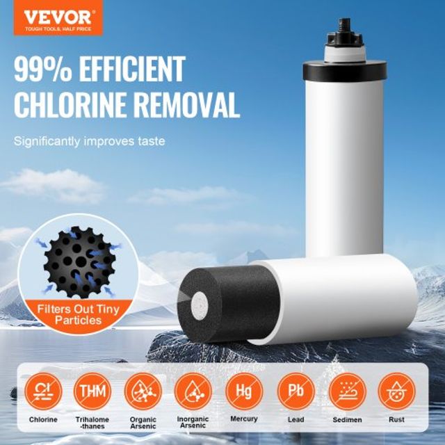 VEVOR  Σύστημα Φίλτρου Νερού Βαρύτητας 2.25G Ανοξείδωτο με 2 Φίλτρα ZLLSQ225GALHDYUJ5V0