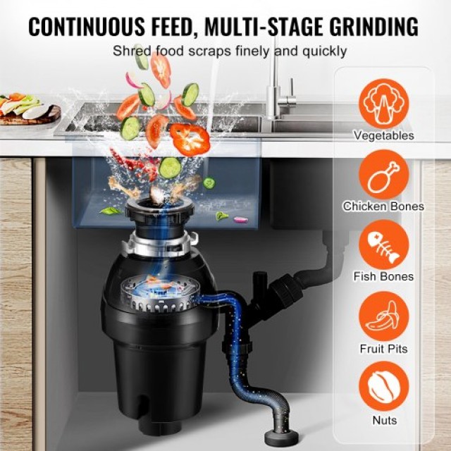 VEVOR  Απορριμματοφάγος 1 HP 3960 RPM EZ Connect  GDLJCLQ1HPZLCUQZ7V2