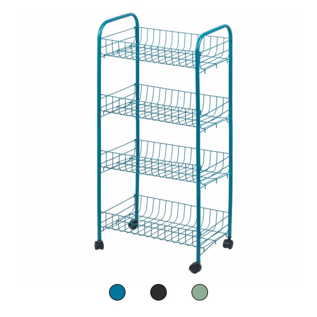 Galileo Καρότσι κουζίνας με ρόδες, 4 ράφια από χρωμιομένο σίδερο, 41x26,5xΎ75 cm 5901282 Τυχαία Επιλογή Χρωμάτων