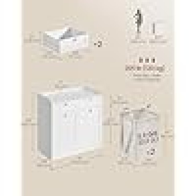 VASAGLE Ντουλάπι Μπάνιου με Καλάθια Ρούχων 178.8x40x80cm - Διπλή Χωρητικότητα BBC751W01