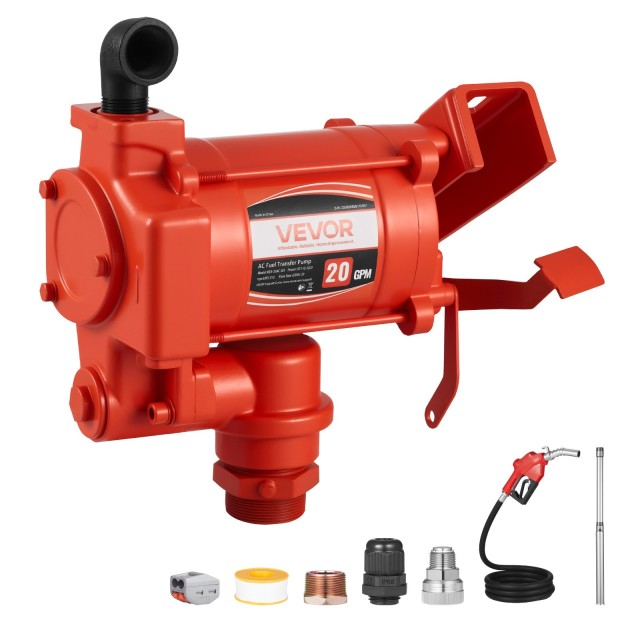 VEVOR Υψηλής Ροής Αντλία Μεταφοράς Καυσίμου 230V, 20 GPM (76 L/min), Ιδανική για Βενζίνη, Πετρέλαιο & Βιοντίζελ JLFBB20GPMJCLWCBF001V2