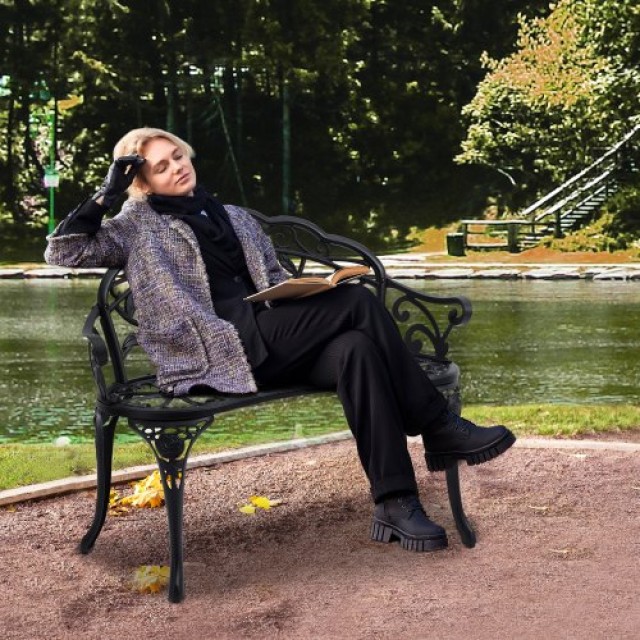 VEVOR Μεταλλικό Παγκάκι Κήπου 38.8 για Εξωτερικούς Χώρους GYZYJS40YC00PL1X7V0